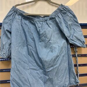 Blue Off-Shoulder Women's Top